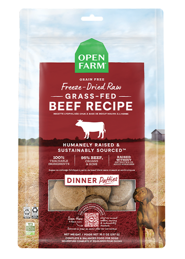 Grass-Fed Beef Freeze Dried Raw Patties for Dogs